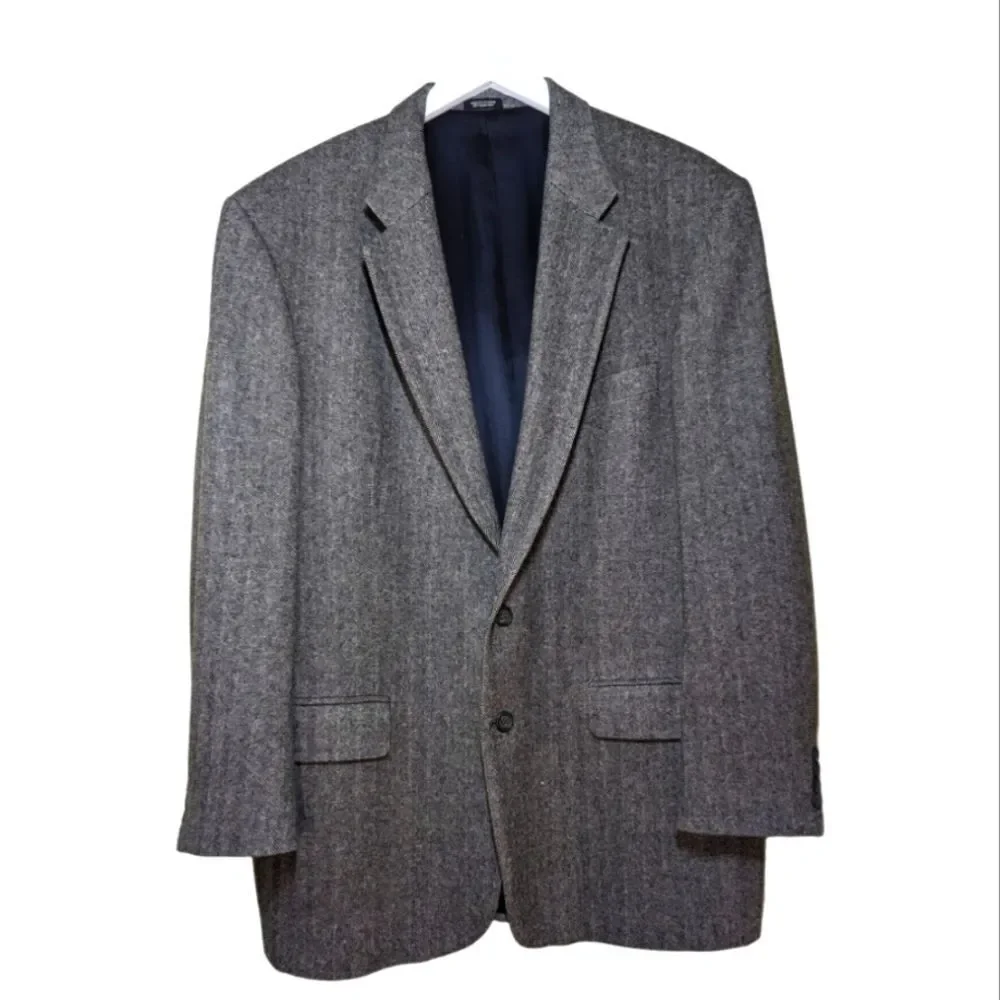 Vintage Camel‎ Hair Blazer sport coat vintage herringbone Robert Stock 42L